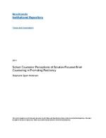 School counselor perceptions of solution-focused brief counseling in promoting resiliency